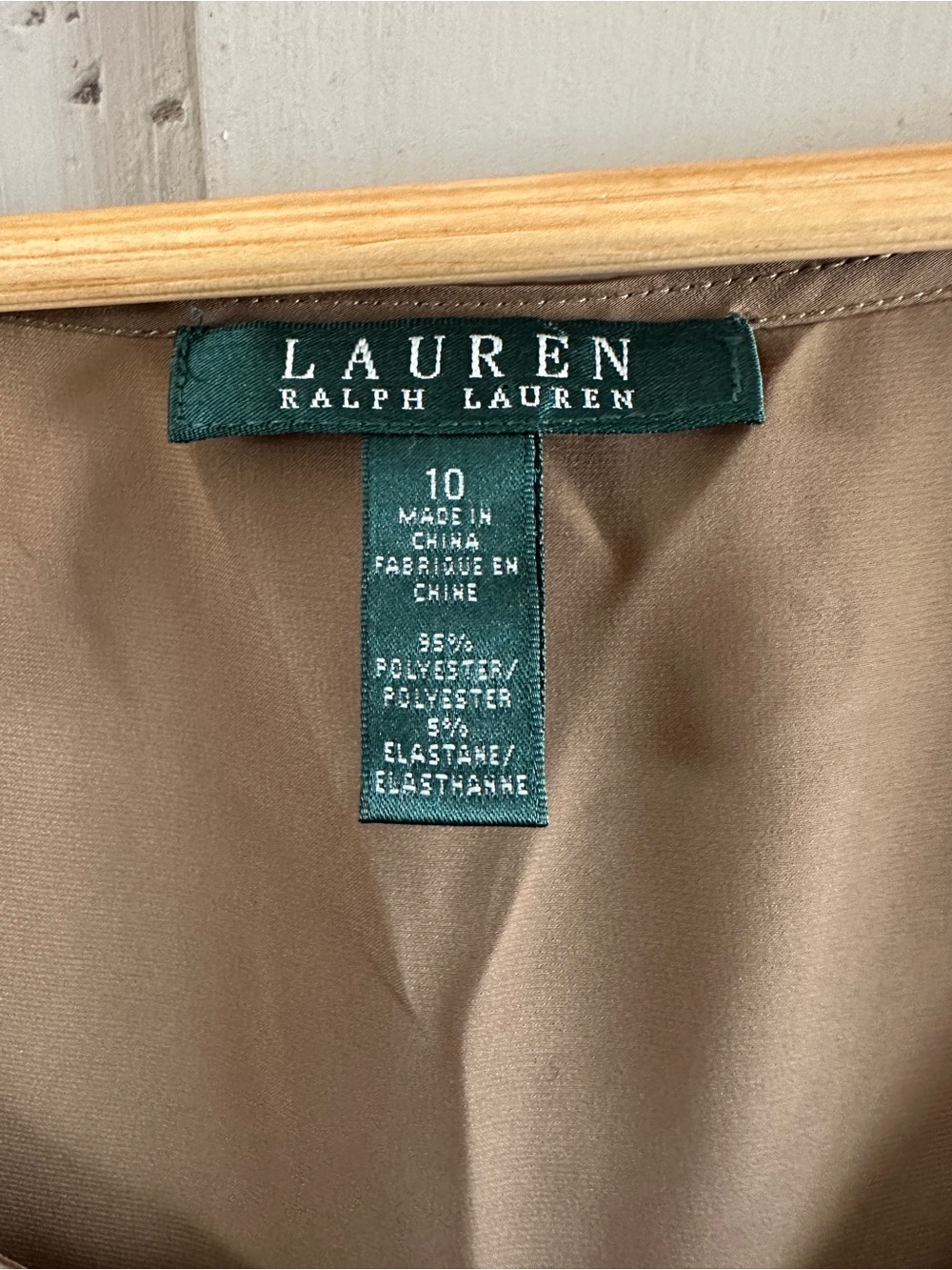 Lauren Ralph Lauren Taupe Sleeveless Tank Blouse Size 10 - Picture 2 of 5